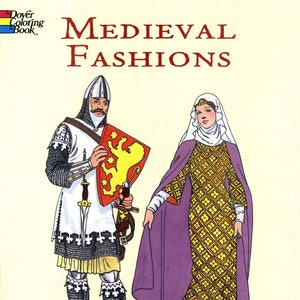 Vintage Coloring Book, Medieval Fashions, Pdf Instant Download