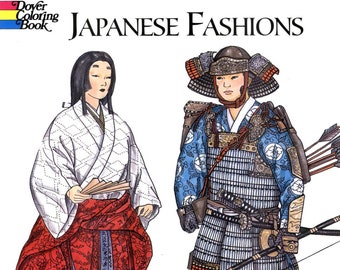 Coloring Book Japanese Fashions, Pdf Instant Download