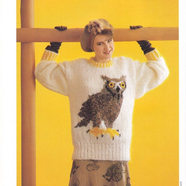 30 modèles de tricot vintage, poules en tricot par Lalla Ward, tricot intarsia, téléchargement immédiat au format PDF