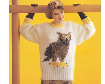 30 modèles de tricot vintage, poules en tricot par Lalla Ward, tricot intarsia, téléchargement immédiat au format PDF