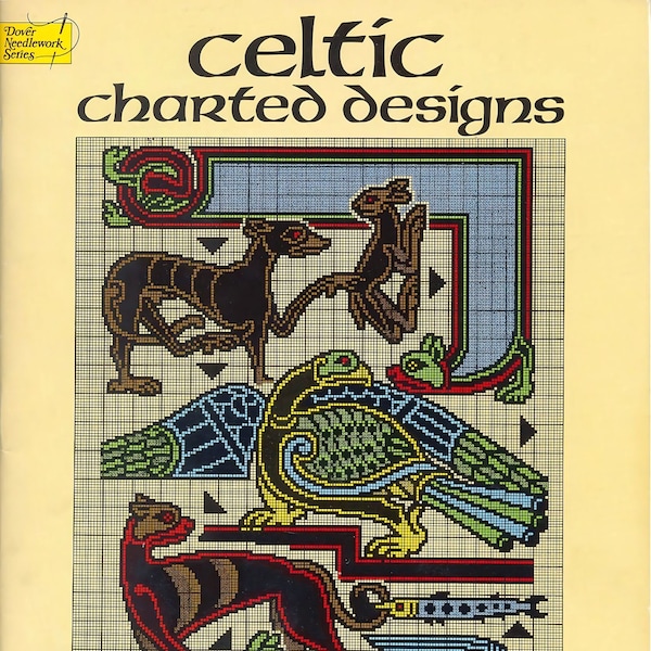 Cross Stitch Patterns, Celtic Charted Designs, Embroidery Instruction Book, PDF Digital Download