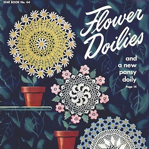 Vintage Flower Doilies Patterns: 1949 Star Doily Book (PDF Digital Download)