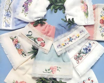 Cross Stitch Flower Designs for Towels, Flower Embroidery Pattern PDF, Towel Decor, Instant Download