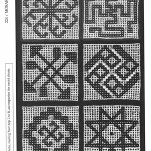 Vintage 380 modèles de tricot mosaïque, tricot mosaïque, livre de schémas de tricot, téléchargement immédiat PDF image 10