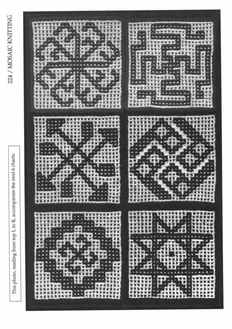 Vintage 380 modèles de tricot mosaïque, tricot mosaïque, livre de schémas de tricot, téléchargement immédiat PDF image 10