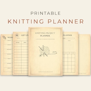 Knitting Project Planner Digital PDF, Yarn Tracker, Gift List, Knitting Journal & Project Organizer, Instant Download Printable Planner