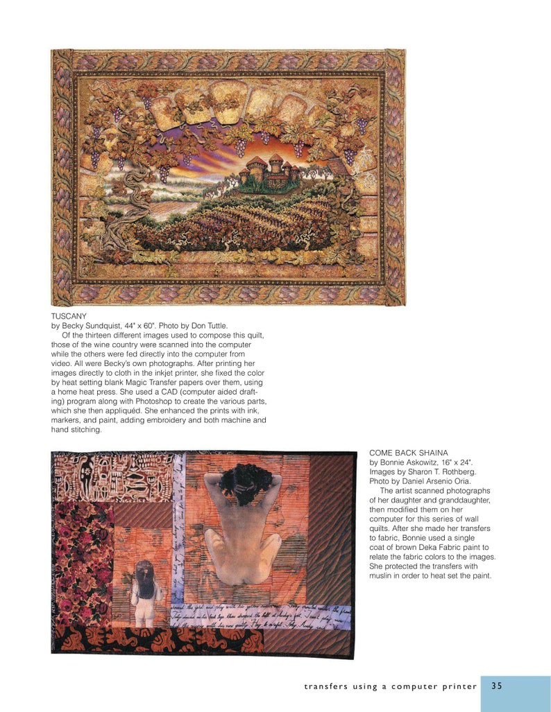 Photo Transfer Handbook, Step-by-step Instructions for 4 Projects, Pillow, Wallhanging, Quilts, Digital Download PDF image 4