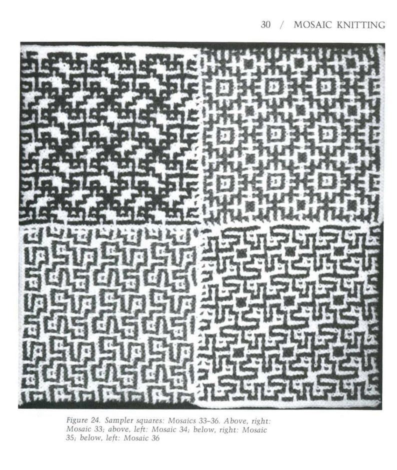 Vintage 380 modèles de tricot mosaïque, tricot mosaïque, livre de schémas de tricot, téléchargement immédiat PDF image 6