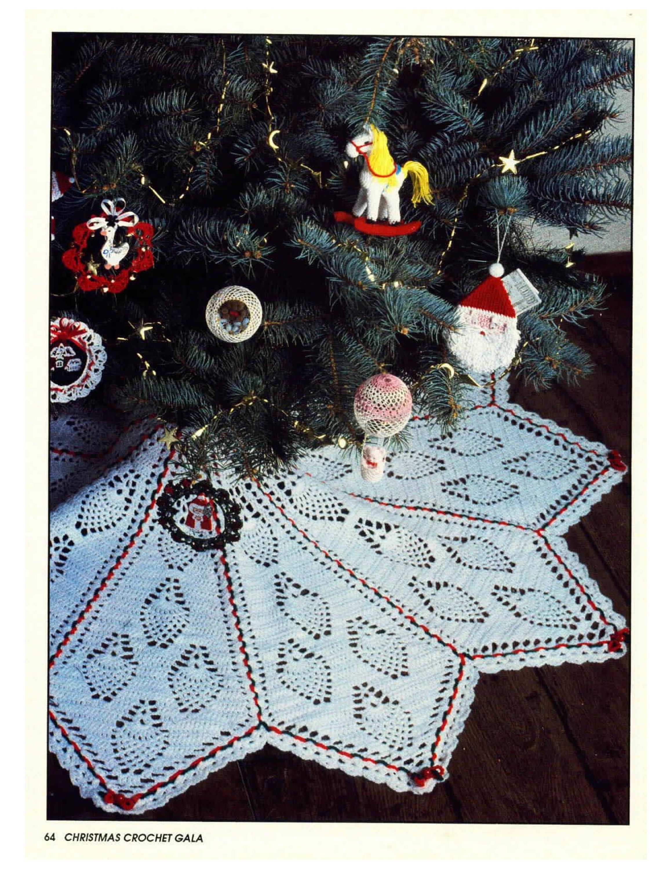 クリスマスクロッシェガラ、80年代ヴィンテージクロッシェパターン40