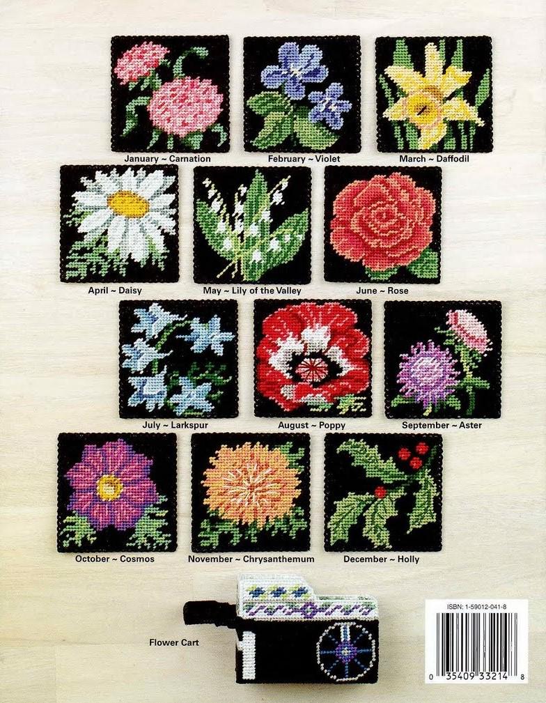 Plastic Canvas Pattern, Flowers Coasters, Flower Cart, PDF Instant ...