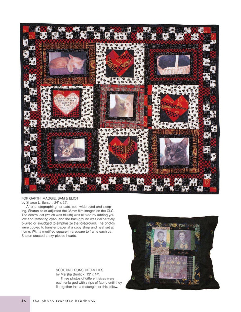 Photo Transfer Handbook, Step-by-step Instructions for 4 Projects, Pillow, Wallhanging, Quilts, Digital Download PDF image 5