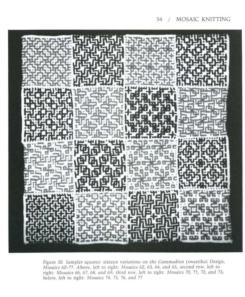 Vintage 380 Mosaic Knitting Patterns, Mosaic Knitting, Knitting Diagrams Book, PDF Instant Download image 8