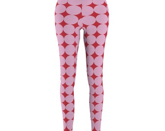 Legging femme vintage rose tacheté