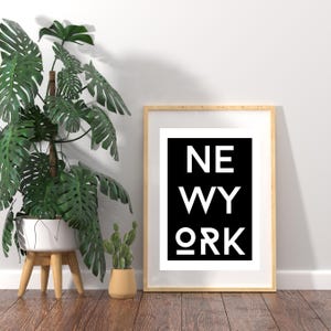 New York Black and White City Poster Download
