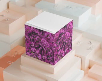 Note Cube Sticky Note Memo Pad Bougainvillea Pink Floral Stationary