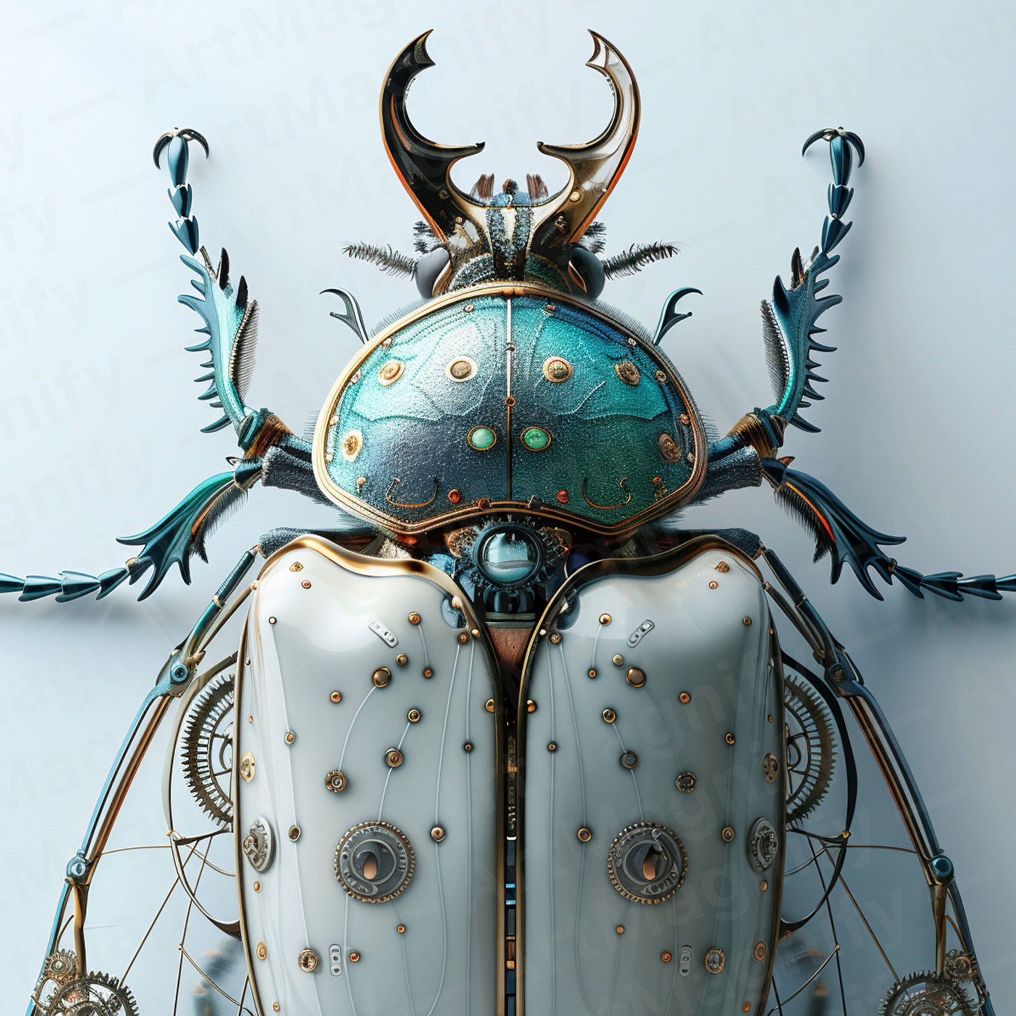 Taxidermy Bug Art Insekt Wandkunst Einzigartiges Insekt Dekor Mini Beast Print Mechanisches Insekt Portrait HD-7
