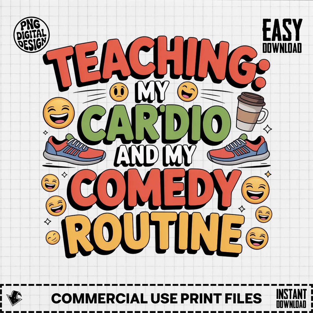 Humor Rutiner Teaching My Cardio Comedy Routine Digital, Funny Trainer Design ...