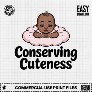 Behoud van schattigheid PNG, Afrikaanse baby clipart, meisje digitale download, Afro baby kunst, schattige babyshower, sublimatie ontwerp