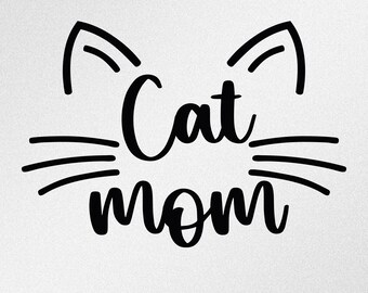 Cat Mom Car Laptop Motorbike Vinyl Decal Sticker