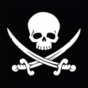 Skull Swords Pirate Jolly Roger Car Laptop Motorbike Vinyl Decal Sticker