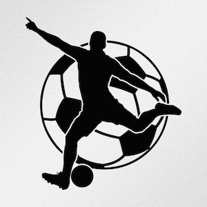 Soccer Football Player Ball Contour Car Laptop Motorbike Vinyl Decal Sticker