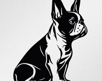 French Bulldog, Sitting Dog Vinyl Decal Sticker