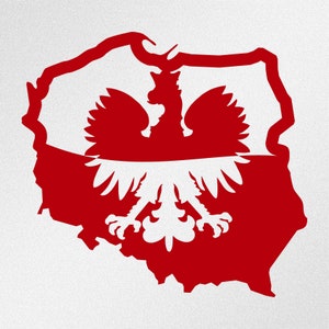 Polish Eagle Map Flag Poland Polska Car Laptop Motorbike Vinyl Decal Sticker