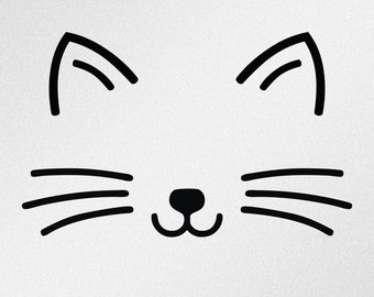 Cat Face Car Laptop Motorbike Vinyl Decal Sticker