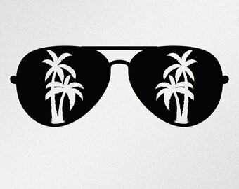 Sticker aviateur, lunettes de soleil, palmiers, voiture, ordinateur portable, moto, vinyle, autocollant