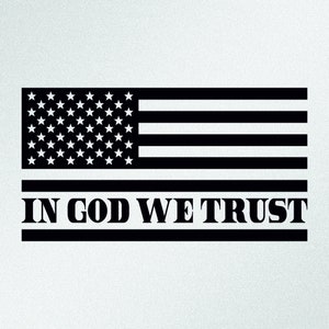 Em Deus nós confiamos, bandeira americana, adesivo de vinil