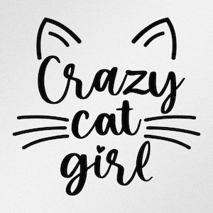 Crazy Cat Mädchen Auto Laptop Motorrad Vinyl Aufkleber Aufkleber