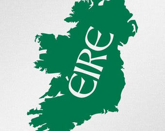 Éire, Léarscáil na hÉireann, Ireland Map, Map of Ireland, Irish Map, Vinyl Decal Sticker