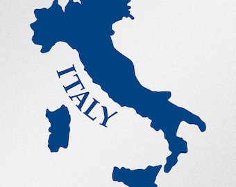 Italy Map Vinyl Decal Sticker