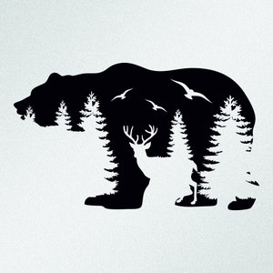 Bär Wildlife Auto Laptop Motorrad Vinyl Aufkleber Aufkleber