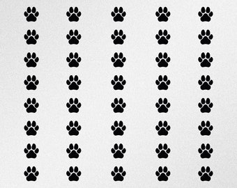 Vinylstickers 50 pootafdruk: hond kat auto laptop (1 x 1 inch)