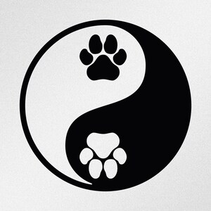 Yin Yang Paw Print Car Laptop Motorbike Vinyl Decal Sticker
