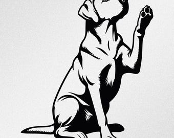 Vinylsticker Labrador retriever zittend