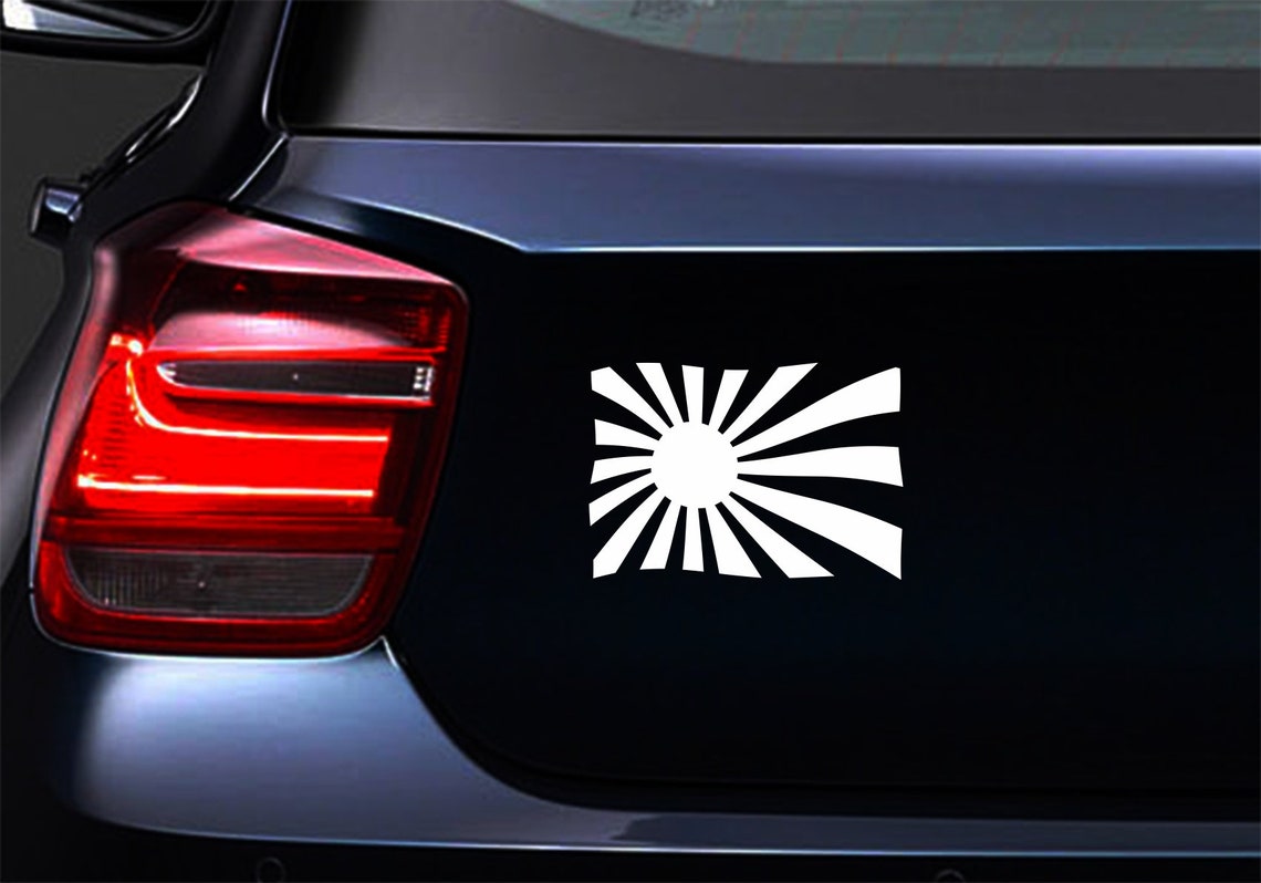 Japanese Rising Sun Vinyl Rising Sun Flag of Japan JDM Car Laptop Motorbike Vinyl Decal Sticker ...