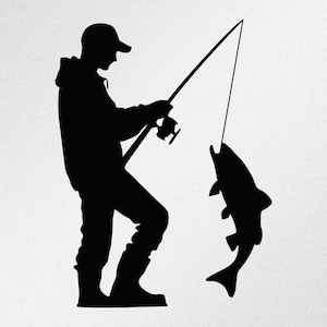 Fisherman Fishing Angler Car Laptop Motorbike Vinyl Decal Sticker