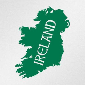 Kaart van Ierland, Kaart van Ierland, Ierse kaart, Vinyloverdrukplaatjesticker