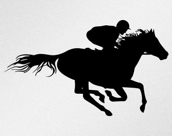 Horse Racing Jockey Car Laptop Motorbike Vinyl Decal Sticker