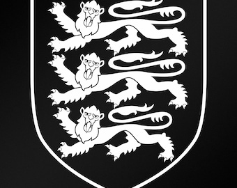 3頭のライオンのイギリス王室紋章の紋章シンボルビニールデカール