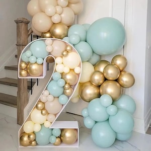 Wstępnie wycięta mozaikowa ramka na balony z numerem 2, 36-calowa, DIY, pudełko do napełniania balonów na imprezę, 2. rocznica urodzin