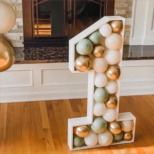 Cornice per palloncini numero uno, 36 pollici, fai da te, per riempire la festa con palloncini, sfondo per festa del primo compleanno, cornice a mosaico, supporto gratuito, decorazione con numero