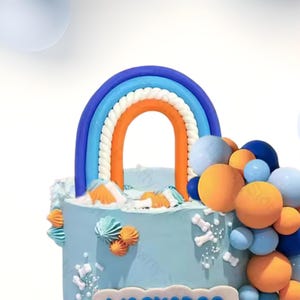 Bluey Cake Topper: Rainbow Birthday Party Decoration