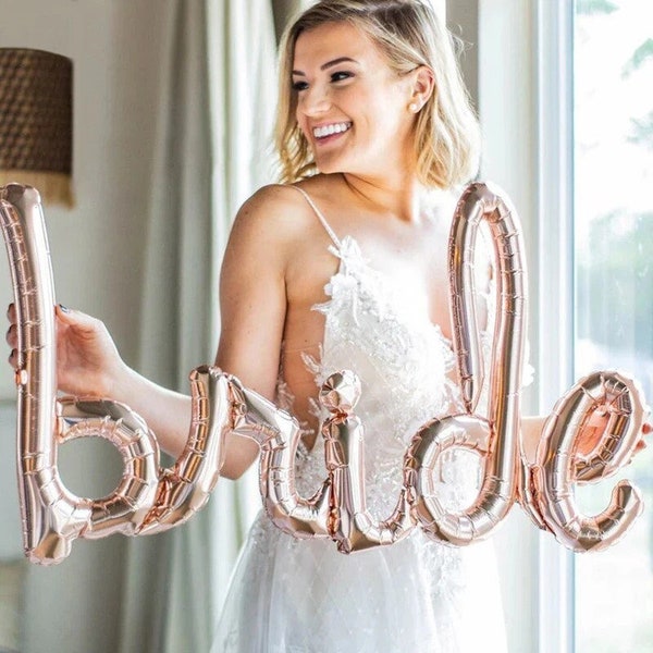 Bride to be Lowercase, Foil Balloon 4 pcs, Bride To Be Balloon Wedding Decor, Bridal Shower Party Supply