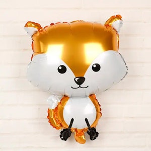 Palloncino di compleanno a tema volpe, palloncino con animali del bosco, palloncino con animali del bosco, palloncino con volpe grande