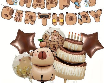 32Pcs Décorations De Ballons Capybara Capybara Ballons