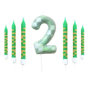 Game Character Birthday Candles: Gamer Cake Topper, Set of 7