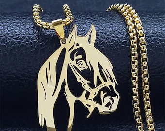Stainless Steel Equestrian Pendant, Horse Lover Jewelry